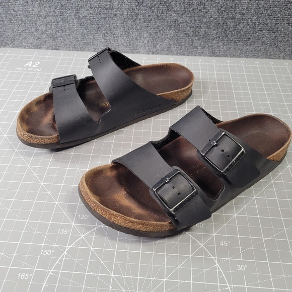 Birkenstock Arizona Sandals EU 40 Narrow Womens 9 Black Two Strap Cork Footbed - Picture 1 of 11